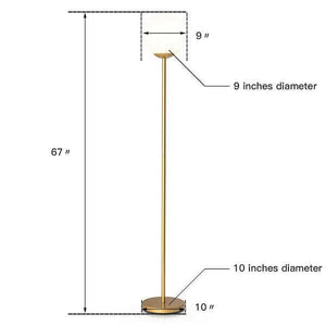 Glass Globe LED Floor Lamp w/ Acrylic Lampshade | Bright & Plus.