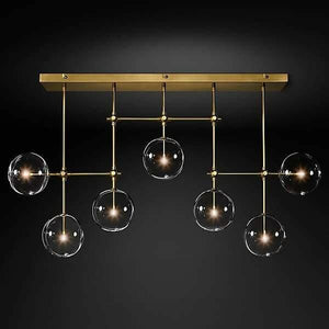 Glass Globe Mobile Linear Chandelier | Bright & Plus.