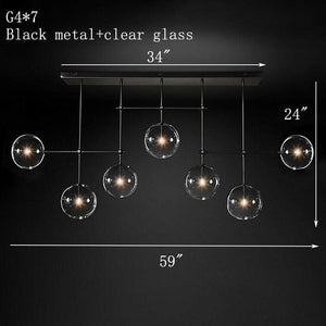 Glass Globe Mobile Linear Chandelier