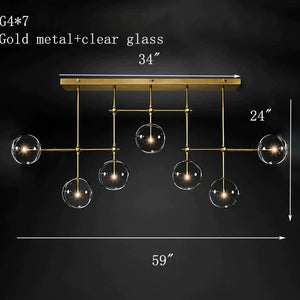 Glass Globe Mobile Linear Chandelier