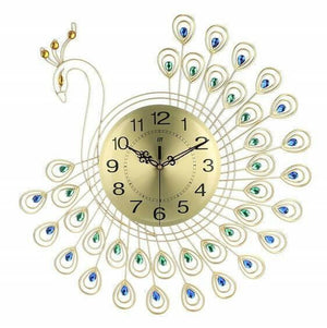 Gold 3D Peacock Wall Clock | Bright & Plus.