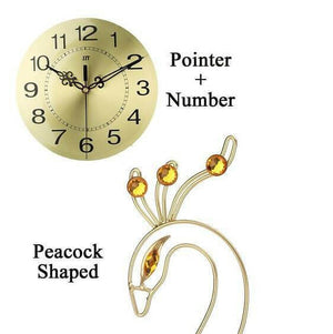 Gold 3D Peacock Wall Clock | Bright & Plus.