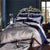 Impero Blue Silver Silk Cotton Jacquard Luxury Chinese Duvet Cover Set | Bright & Plus.