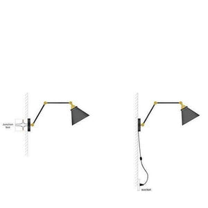 Jacqueline - Adjustable Bent Arm Glass Wall Lamp | Bright & Plus.