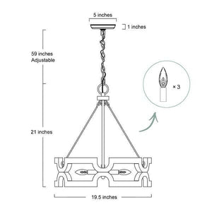 Jade - 3 Lights Farmhouse Wood Drum Candlestick | Bright & Plus.