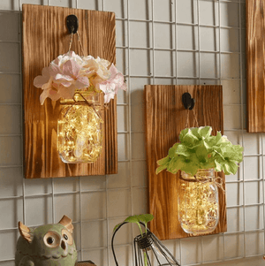 Jinx - Wall Mounted Fairy Light Mason Jar | Bright & Plus.