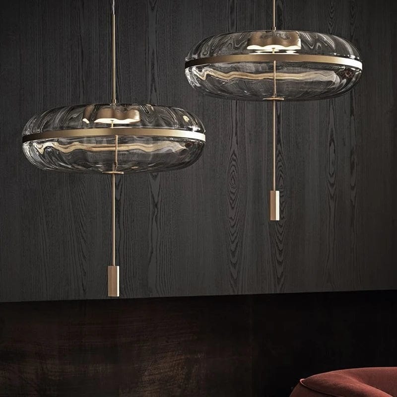 Jolie - Water Ripple Oval Crystal Pendant Light