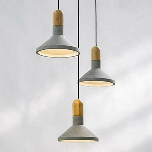 Justin - Wood Concrete Pendant Light | Bright & Plus.