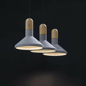 Justin - Wood Concrete Pendant Light | Bright & Plus.