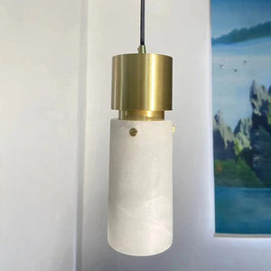 Kalev - Black/Gold Copper Marble Pendant Light