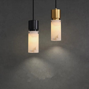 Kalev - Black/Gold Copper Marble Pendant Light