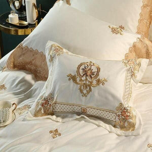 Karlena Oriental Egyptian Cotton Embroidery Luxury Royal Duvet Cover Set | Bright & Plus.