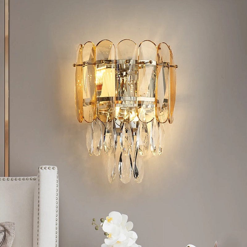 Kerstin - Modern Amber/Smoky Glass Wall Lamp