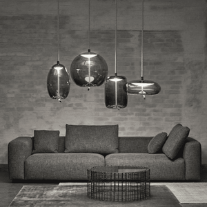 Knot - Design Suspension Lamp Scandinavian Smoked glass and Rope