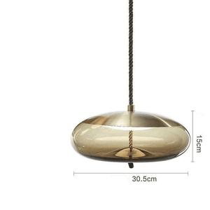 Knot - Design Suspension Lamp Scandinavian Smoked glass and Rope