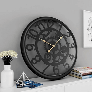 Linden - Cogs & Gears Wrought Iron Clock | Bright & Plus.