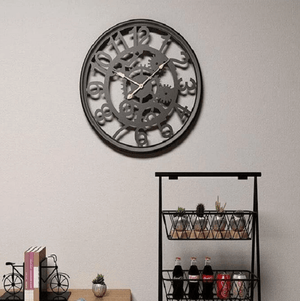 Linden - Cogs & Gears Wrought Iron Clock | Bright & Plus.