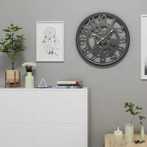 Linden - Cogs & Gears Wrought Iron Clock | Bright & Plus.