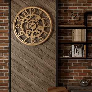 Linden - Cogs & Gears Wrought Iron Clock | Bright & Plus.