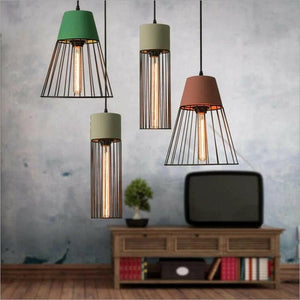 Linnea - Industrial Style Vintage Cement Metal Net Pendant Lights