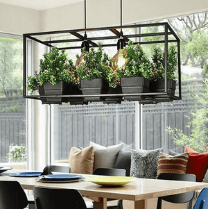 Metta - Wrought Iron Suspended Planter Lamp | Bright & Plus.