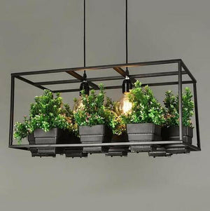 Metta - Wrought Iron Suspended Planter Lamp | Bright & Plus.