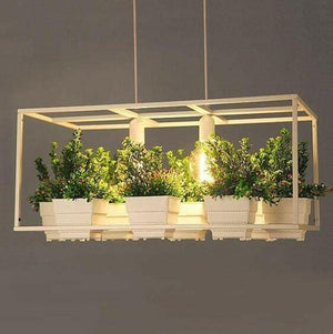 Metta - Wrought Iron Suspended Planter Lamp | Bright & Plus.