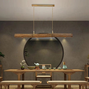 Mey - Rustic Linear Style Pendant Lamp Made of Natural Bamboo