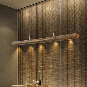 Mey - Rustic Linear Style Pendant Lamp Made of Natural Bamboo