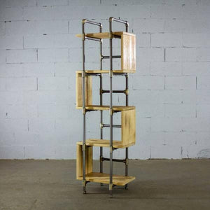 Modern Five Shelf Open Pipe Display Bookcase | Bright & Plus.