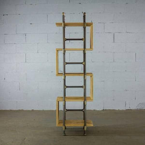 Modern Five Shelf Open Pipe Display Bookcase | Bright & Plus.