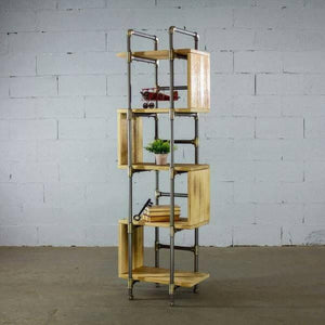 Modern Five Shelf Open Pipe Display Bookcase | Bright & Plus.