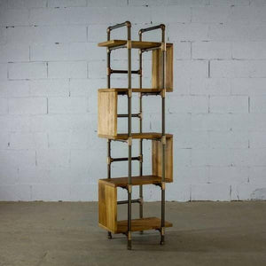 Modern Five Shelf Open Pipe Display Bookcase | Bright & Plus.