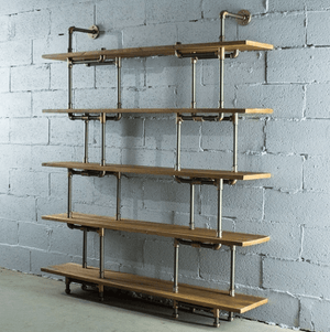 Modern Industrial Five Shelf Large Bookcase | Bright & Plus.