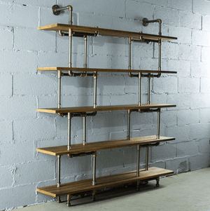 Modern Industrial Five Shelf Large Bookcase | Bright & Plus.