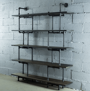 Modern Industrial Five Shelf Large Bookcase | Bright & Plus.