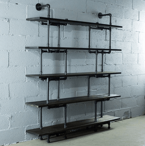 Modern Industrial Five Shelf Large Bookcase | Bright & Plus.