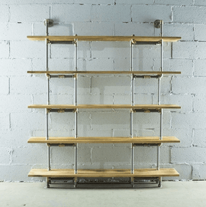 Modern Industrial Five Shelf Large Bookcase | Bright & Plus.