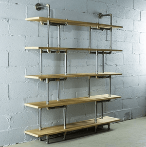 Modern Industrial Five Shelf Large Bookcase | Bright & Plus.