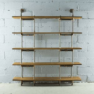 Modern Industrial Five Shelf Large Bookcase | Bright & Plus.