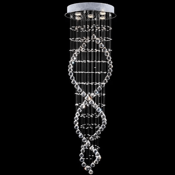 Modern LED Double Spiral Crystal Chandelier | Bright & Plus.