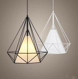 Modern Nordic Geometric Iron Cage Hanging Lamp | Bright & Plus.