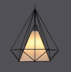 Modern Nordic Geometric Iron Cage Hanging Lamp | Bright & Plus.