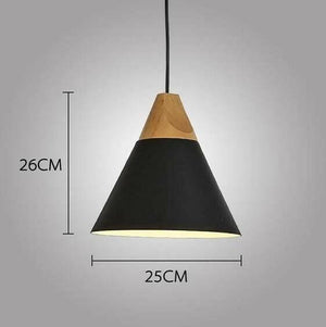 Modern Nordic Wooden Base Hanging Light | Bright & Plus.