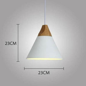 Modern Nordic Wooden Base Hanging Light | Bright & Plus.