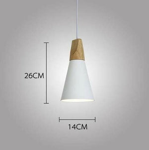 Modern Nordic Wooden Base Hanging Light | Bright & Plus.