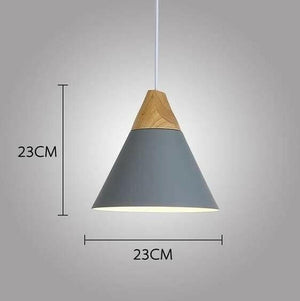 Modern Nordic Wooden Base Hanging Light | Bright & Plus.