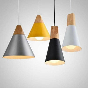 Modern Nordic Wooden Base Hanging Light | Bright & Plus.