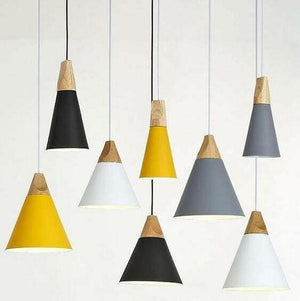 Modern Nordic Wooden Base Hanging Light | Bright & Plus.