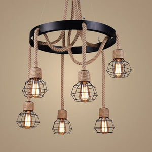 Montana - Vintage Hemp Rope Chandelier